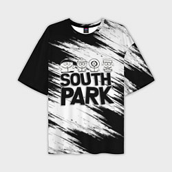Футболка оверсайз мужская Южный парк - персонажи и логотип South Park, цвет: 3D-принт