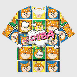 Футболка оверсайз мужская Pop art shiba inu, цвет: 3D-принт