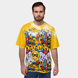 Футболка оверсайз мужская Семья смайлов, цвет: 3D-принт — фото 2