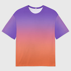 Футболка оверсайз мужская Трендовый красно-фиолетовый градиент, цвет: 3D-принт