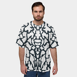 Футболка оверсайз мужская Animal Black and White Pattern, цвет: 3D-принт — фото 2