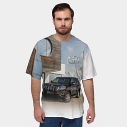 Футболка оверсайз мужская Тoyota Land Cruiser Prado у горного коттеджа Mount, цвет: 3D-принт — фото 2