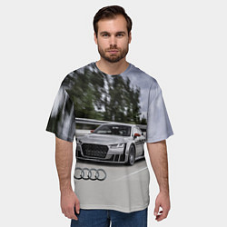 Футболка оверсайз мужская Ауди на скоростном шоссе Audi on the expressway, цвет: 3D-принт — фото 2