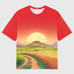 Футболка оверсайз мужская Дорога к солнцу, цвет: 3D-принт