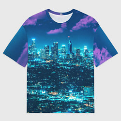 Мужская футболка оверсайз Вечер в Лос-Анжелесе