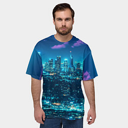 Футболка оверсайз мужская Вечер в Лос-Анжелесе, цвет: 3D-принт — фото 2