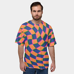 Футболка оверсайз мужская Wavy Squares, цвет: 3D-принт — фото 2