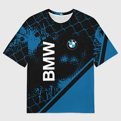 Мужская футболка оверсайз Bmw Абстракция Сетка