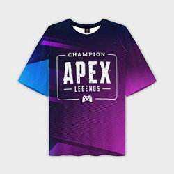 Футболка оверсайз мужская Apex Legends Gaming Champion: рамка с лого и джойс, цвет: 3D-принт