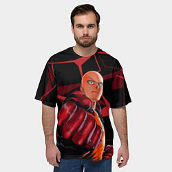 Футболка оверсайз мужская Ванпанчмен- человек одного удара, цвет: 3D-принт — фото 2