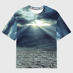 Футболка оверсайз мужская Трещины на земле пустыня, цвет: 3D-принт