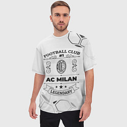 Футболка оверсайз мужская AC Milan Football Club Number 1 Legendary, цвет: 3D-принт — фото 2