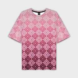 Мужская футболка оверсайз Розовый геометрический градиентный узор