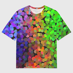 Футболка оверсайз мужская Яркая палитра красок - блики, цвет: 3D-принт