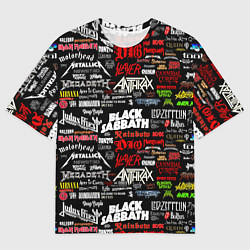 Футболка оверсайз мужская THE TEXTURE OF MUSICAL ROCK BANDS, цвет: 3D-принт