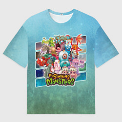 Мужская футболка оверсайз Мои поющие монстры персонажи