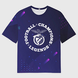 Футболка оверсайз мужская Символ Benfica и круглая надпись Football Legends, цвет: 3D-принт