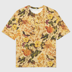 Мужская футболка оверсайз Цветы Летний Закат