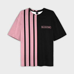 Футболка оверсайз мужская BLACKPINK HALF BLACK-PINK MINI LOGO, цвет: 3D-принт