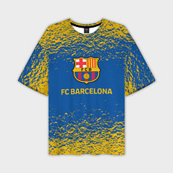 Мужская футболка оверсайз Barcelona желтые брызги