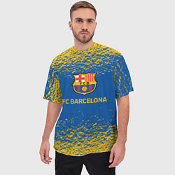 Футболка оверсайз мужская Barcelona желтые брызги, цвет: 3D-принт — фото 2