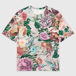 Мужская футболка оверсайз Color floral pattern Expressionism Summer