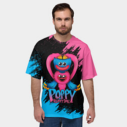Футболка оверсайз мужская GAME POPPY PLAYTIME HAGGY WAGGY AND KISSY MISSY, цвет: 3D-принт — фото 2