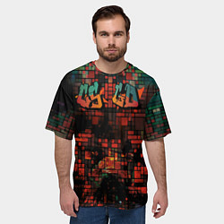 Футболка оверсайз мужская DIGITAL ART CS GO ДЕВУШКА ПРЯМОУГОЛЬНИКИ, цвет: 3D-принт — фото 2