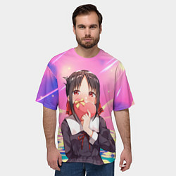 Футболка оверсайз мужская Госпожа Кагуя Love is war Синомия, цвет: 3D-принт — фото 2