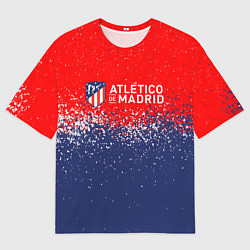 Футболка оверсайз мужская Atletico madrid атлетико мадрид брызги красок, цвет: 3D-принт