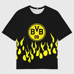 Футболка оверсайз мужская Borussia пламя, цвет: 3D-принт