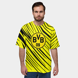 Футболка оверсайз мужская Borussia боруссия абстрактный фон желтый, цвет: 3D-принт — фото 2