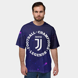 Футболка оверсайз мужская Символ Juventus и круглая надпись Football Legends, цвет: 3D-принт — фото 2
