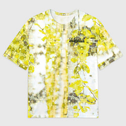 Мужская футболка оверсайз РОССИЯ БЕРЕЗЫ ПРЯМОУГОЛЬНИКИ