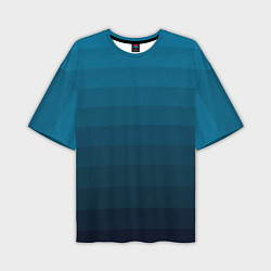 Мужская футболка оверсайз Blue stripes gradient