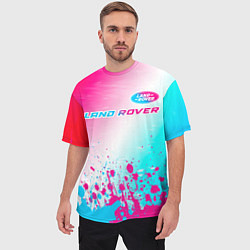 Футболка оверсайз мужская Land Rover Neon Gradient, цвет: 3D-принт — фото 2