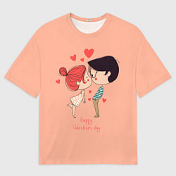 Мужская футболка оверсайз ILL KISS YOU HAPPY VALENTINES DAY