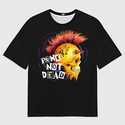 Футболка оверсайз мужская Череп анархиста, цвет: 3D-принт