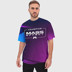 Футболка оверсайз мужская Mass Effect Gaming Champion: рамка с лого и джойст, цвет: 3D-принт — фото 2