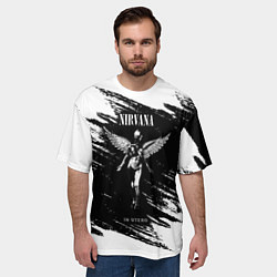 Футболка оверсайз мужская NIRVANA in utero НИРВАНА брызги краски, цвет: 3D-принт — фото 2