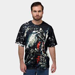 Футболка оверсайз мужская Кровавые слезы самурая, цвет: 3D-принт — фото 2