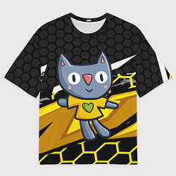 Мужская футболка оверсайз Детский рисунок - котик