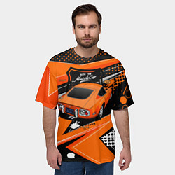 Футболка оверсайз мужская Vintage Tron Ретро-автомобиль, цвет: 3D-принт — фото 2