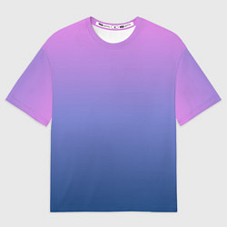 Футболка оверсайз мужская PINK-BLUE GRADIENT ГРАДИЕНТ, цвет: 3D-принт
