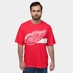 Футболка оверсайз мужская Детройт Ред Уингз Форма, цвет: 3D-принт — фото 2