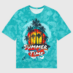 Мужская футболка оверсайз Summer time - летнее время