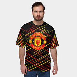 Футболка оверсайз мужская Манчестер юнайтед manchester united, цвет: 3D-принт — фото 2