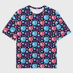 Мужская футболка оверсайз Разноцветные яркие объемные шарики