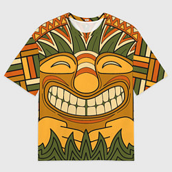Футболка оверсайз мужская Polynesian tiki LUCKY, цвет: 3D-принт