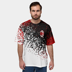 Футболка оверсайз мужская Ac milan краска, цвет: 3D-принт — фото 2